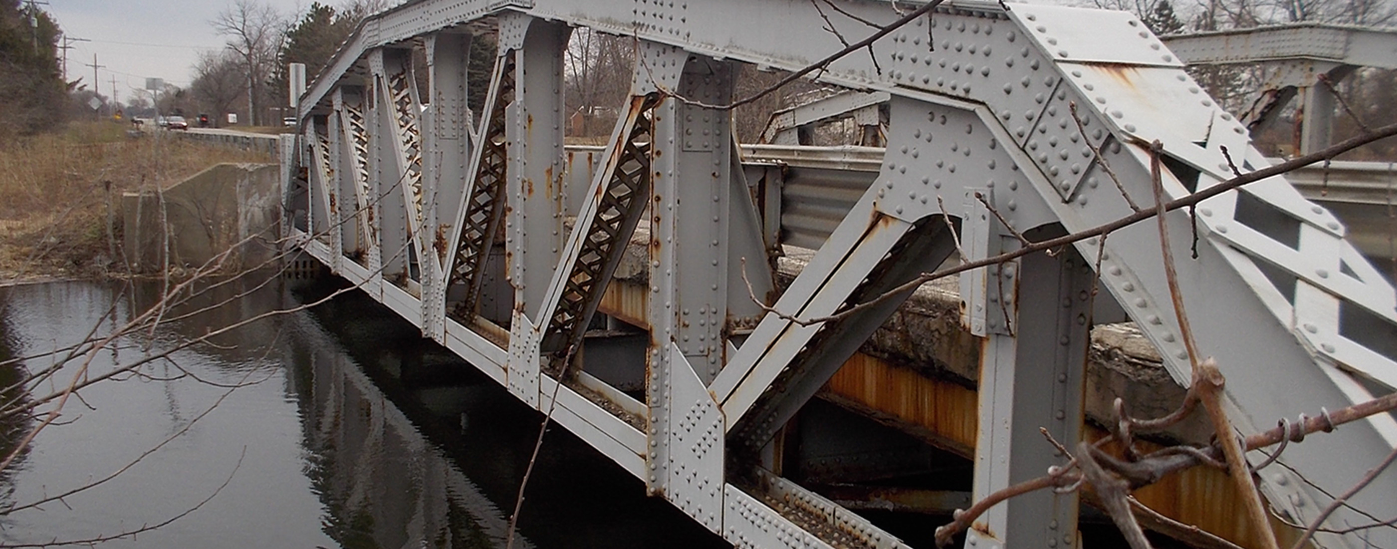 Before image of the M-86 truss bridge 