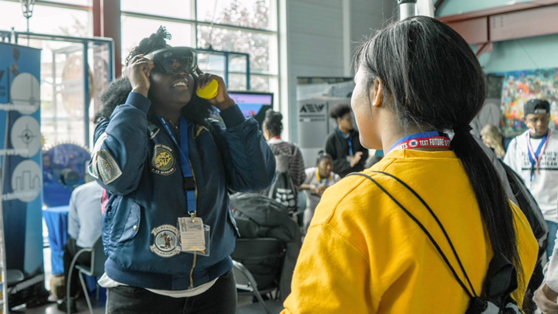 Students explore the latest technologies at the Construction Science Expo.