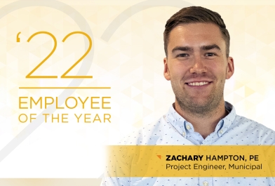 Zachary Hampton, 2022 OHM Advisors Employee of the Year