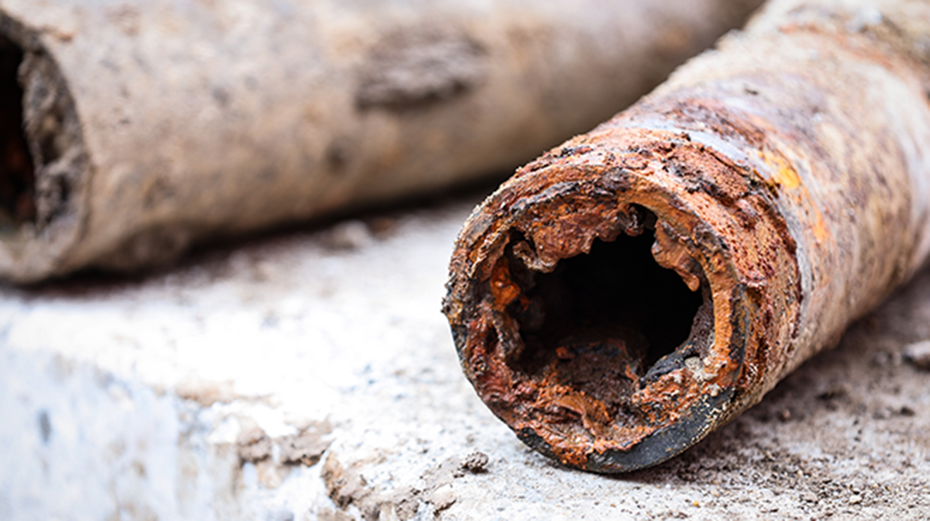 Old Corroded Lead Pipes