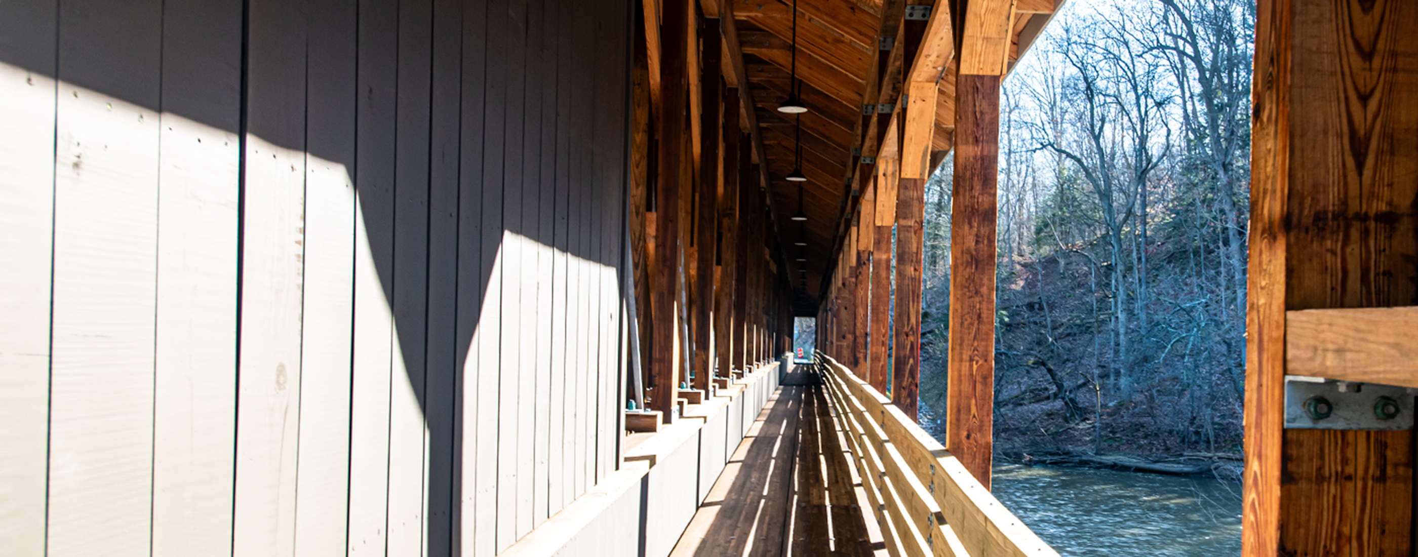 Walkway across the Spellacy Covered Bridge