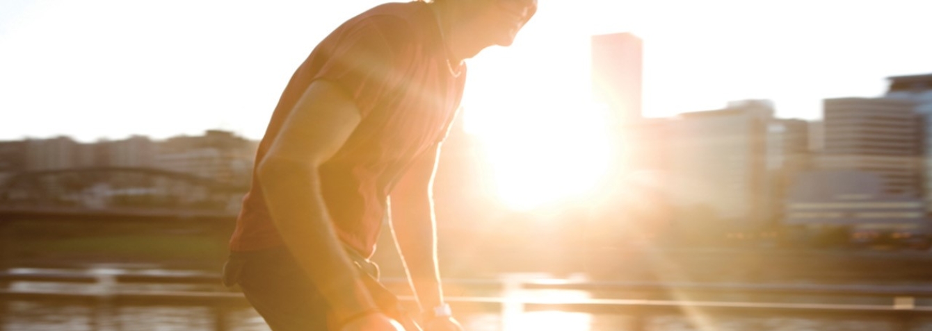 Man on bike stock image