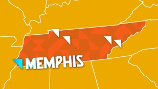 Map showing the five OHM offices in Tennessee, highlighting the most recent in Memphis