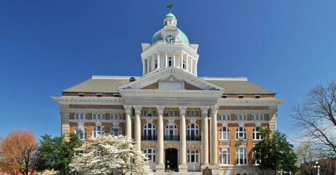 The historic Giles County Courthouse (shown from the front) is one of Tennessee’s most picturesque courthouses but needed a facilities condition assessment to inform improvements.